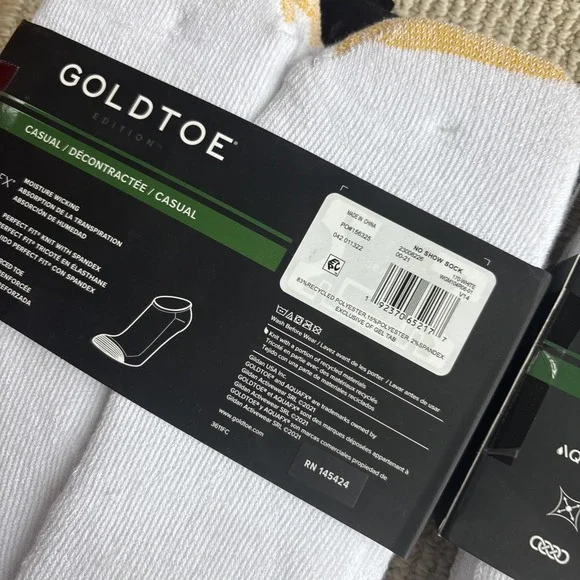 2 Gold Toe Edition 6 Pair White Casual No Show Sneaker Socks Size 6-12.5 - New - Picture 9 of 9